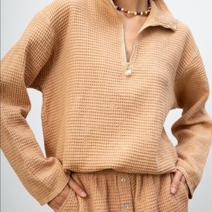 Donni Waffle Half Zip And Shorts | Poshmark